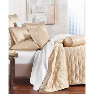 Hotel Collection Glint 3 Piece Coverlet Set Full Queen Gold MSRP $430